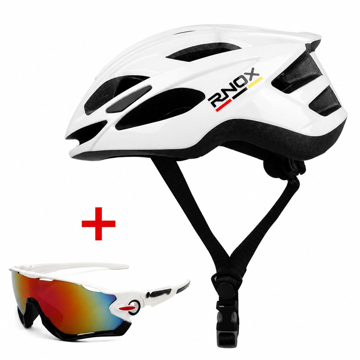 Helmet + Glasses — White (Birthday Gift)